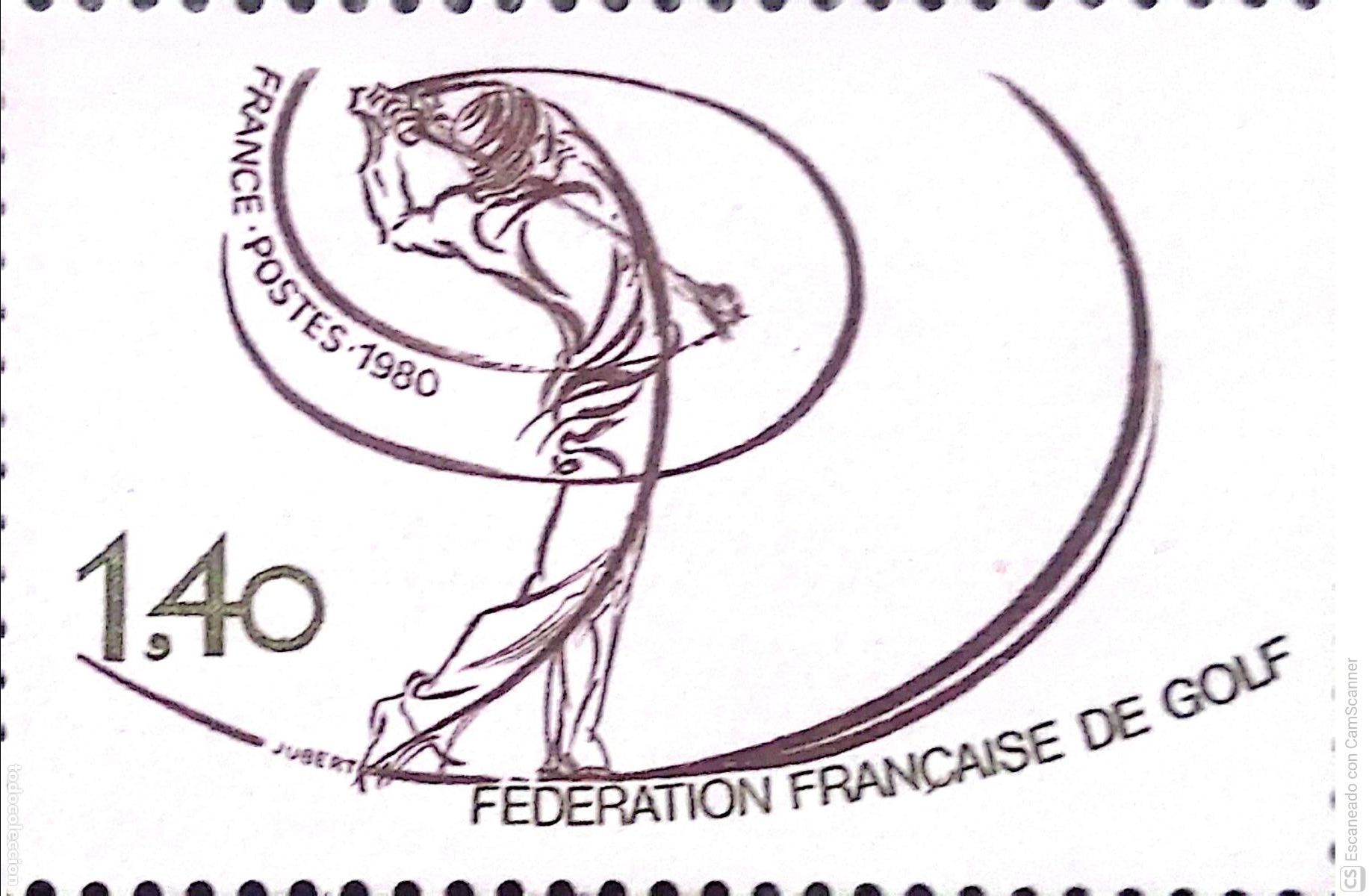 Sellos: Francia. 2105 Federaci&oacute;n francesa de golf. 1980. ﻿Sellos nuevos y numeraci&oacute;n Yvert