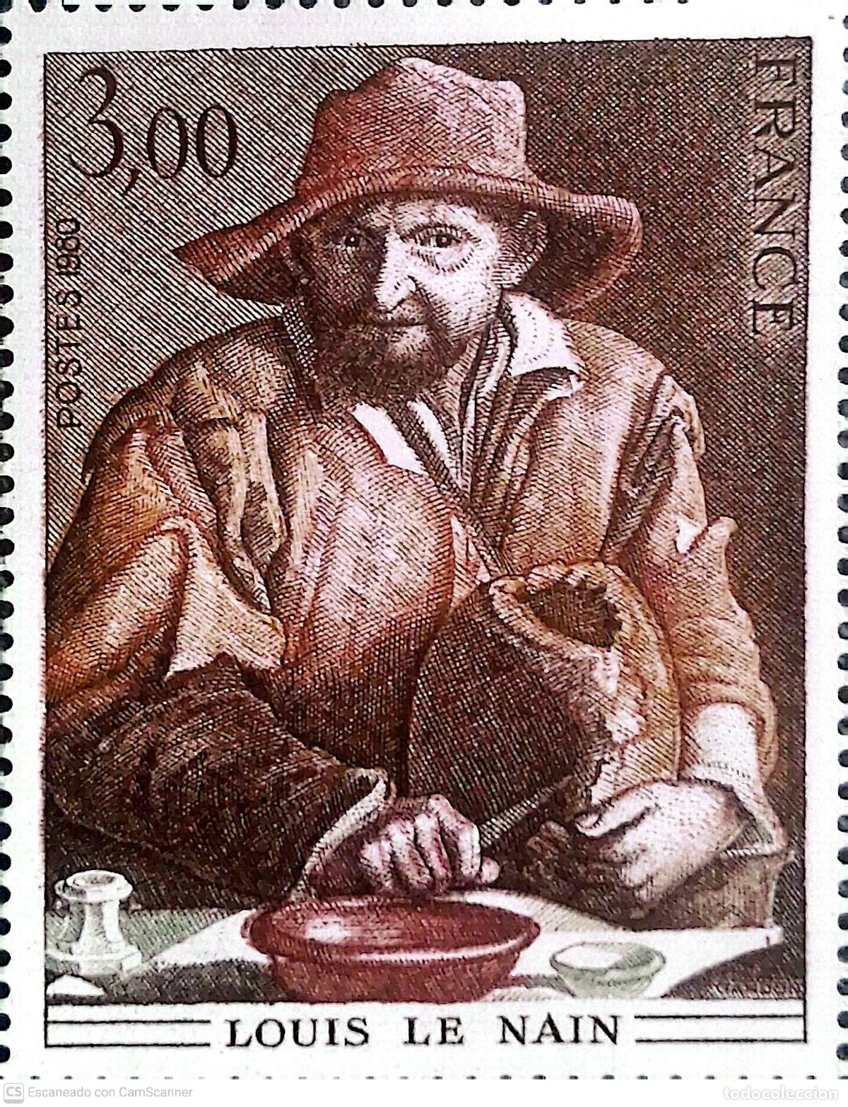 Sellos: Francia. 2108 Serie art&iacute;stica: La familia campesina de Louis Le Nain. 1980. ﻿Sellos nuevos y numer