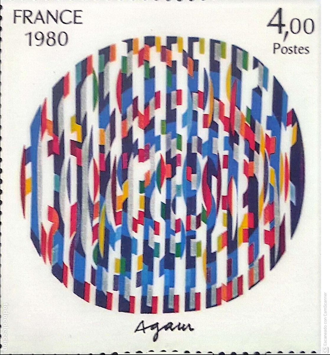 Sellos: Francia. 2113 Serie Creaci&oacute;n filat&eacute;lica: Mensaje de Paz, de Yaacov Agam. 1980. ﻿Sellos nuevos y nu