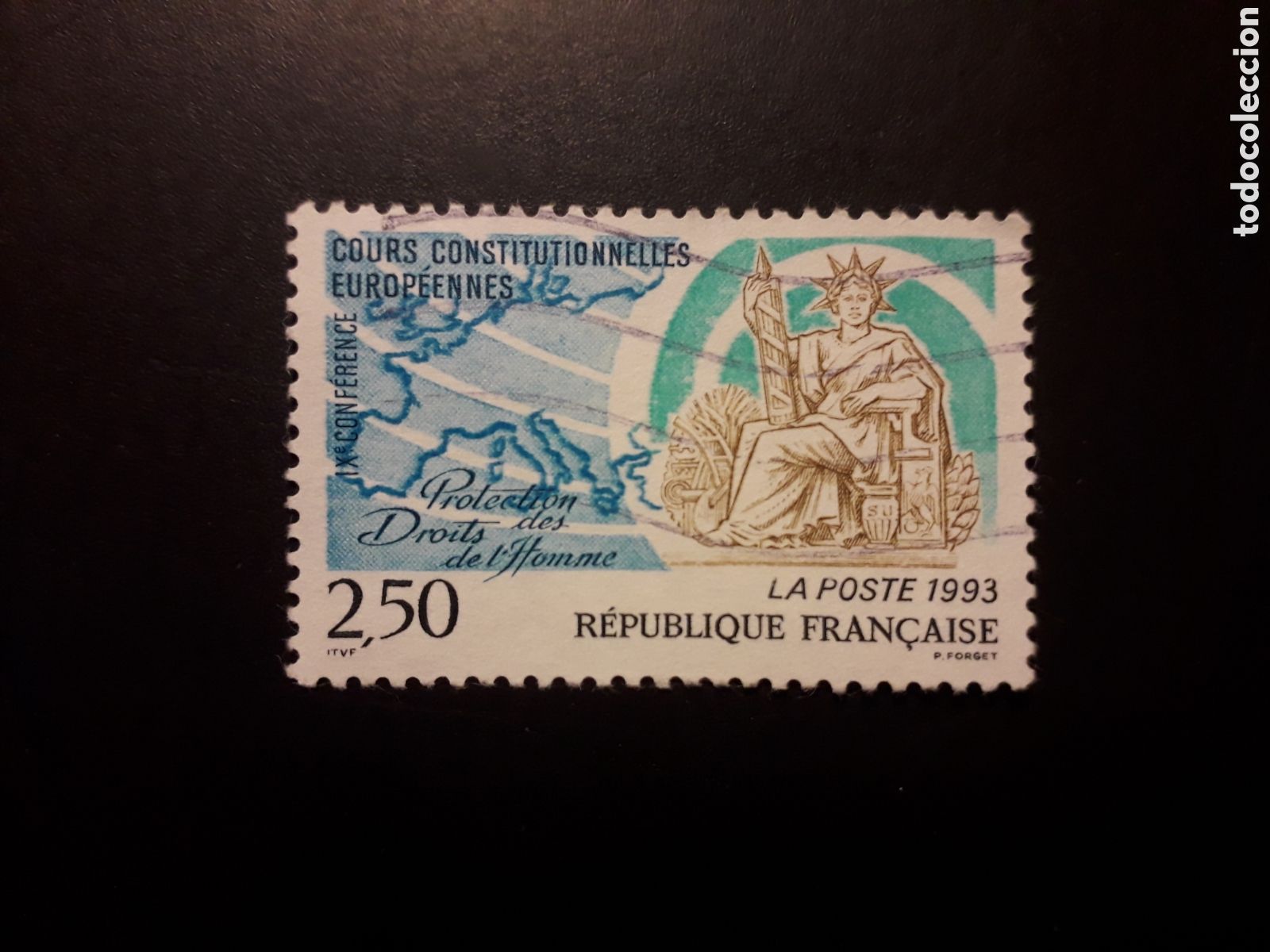 Sellos: FRANCIA YVERT 2808 SERIE COMPLETA USADA 1993 CONSTITUCI&Oacute;N, MAPAS PEDIDO M&Iacute;NIMO 3&euro;