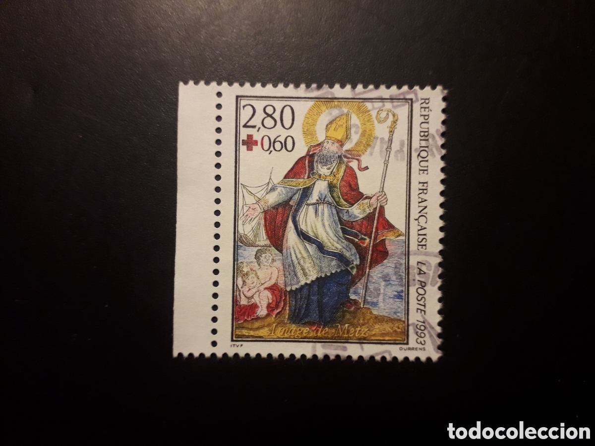 Sellos: FRANCIA YVERT 2853 SERIE COMPLETA USADA 1993 CRUZ ROJA, SAN NICOL&Aacute;S PEDIDO M&Iacute;NIMO 3&euro;