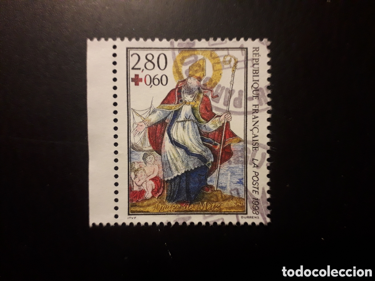 Sellos: FRANCIA YVERT 2853 SERIE COMPLETA USADA 1993 CRUZ ROJA, SAN NICOL&Aacute;S PEDIDO M&Iacute;NIMO 3&euro;