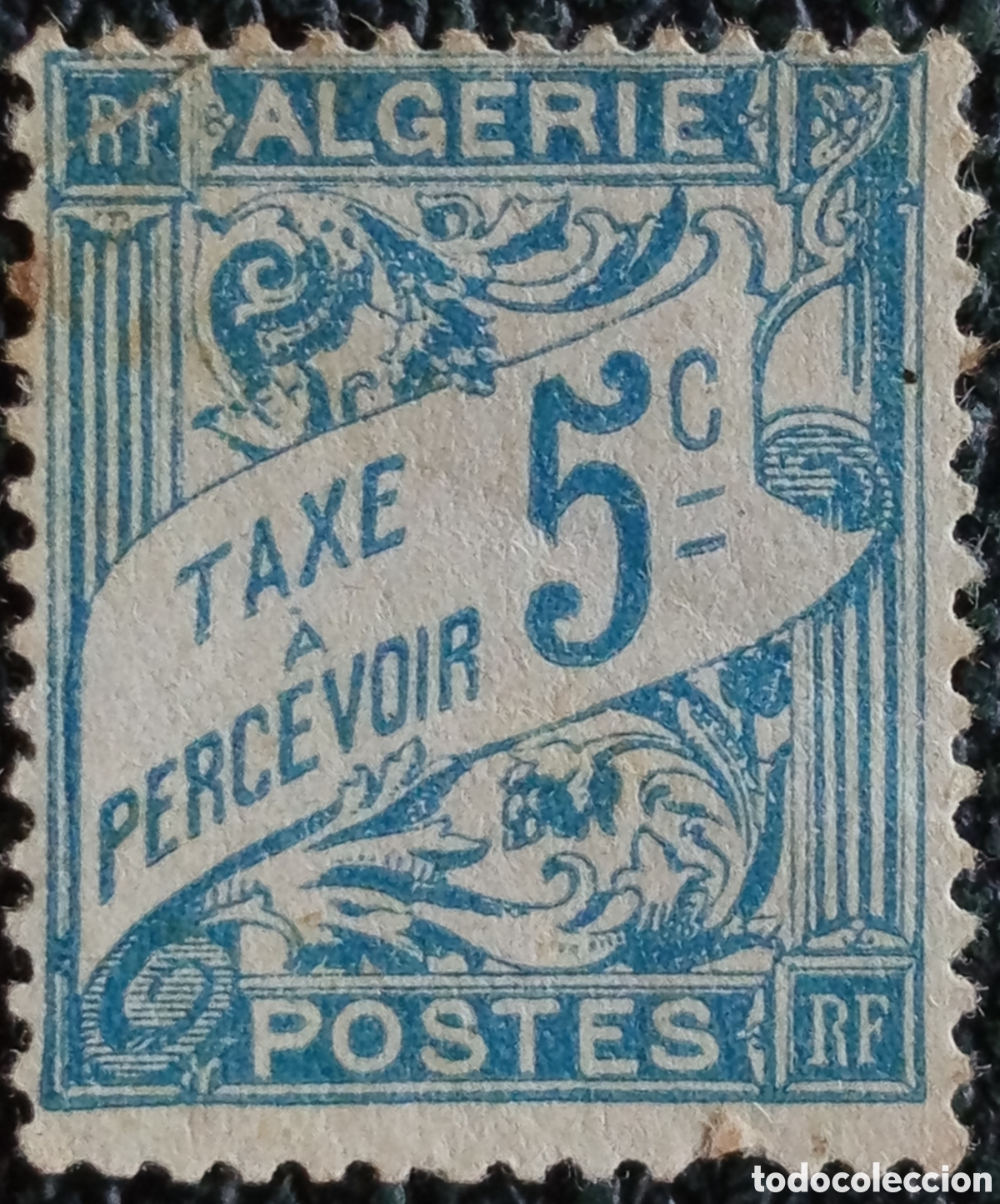 Sellos: Algeria 1927/1938 Toleo la Ada ya Posta (Stempu ya Taxe) 5c Bluu - Yvert #20 mh