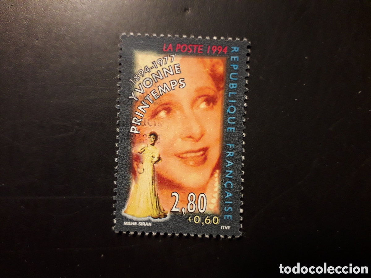 Sellos: FRANCIA YVERT 2897 SELLO SUELTO USADO 1994 PERSONAJES, YVONNE PRINTEMPS PEDIDO M&Iacute;NIMO 3&euro;