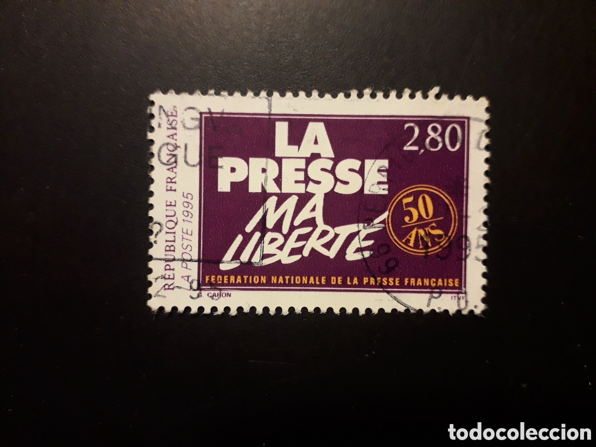 Sellos: FRANCIA YVERT 2917 SERIE COMPLETA USADA 1994 LIBERTAD DE PRENSA PEDIDO M&Iacute;NIMO 3&euro;