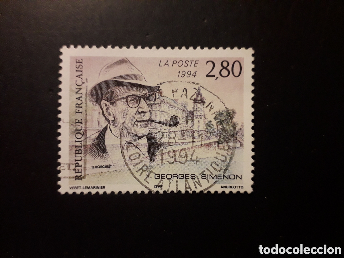 Sellos: FRANCIA YVERT 2911 SERIE COMPLETA USADA 1994 LITERATURA, GEORGE SIMENON PEDIDO M&Iacute;NIMO 3&euro;