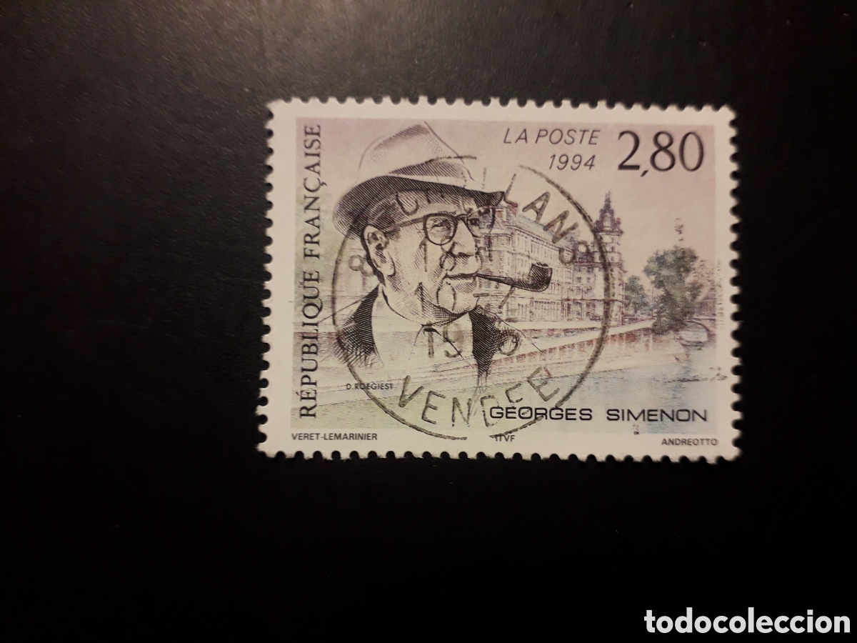 Sellos: FRANCIA YVERT 2911 SERIE COMPLETA USADA 1994 LITERATURA, GEORGE SIMENON PEDIDO M&Iacute;NIMO 3&euro;