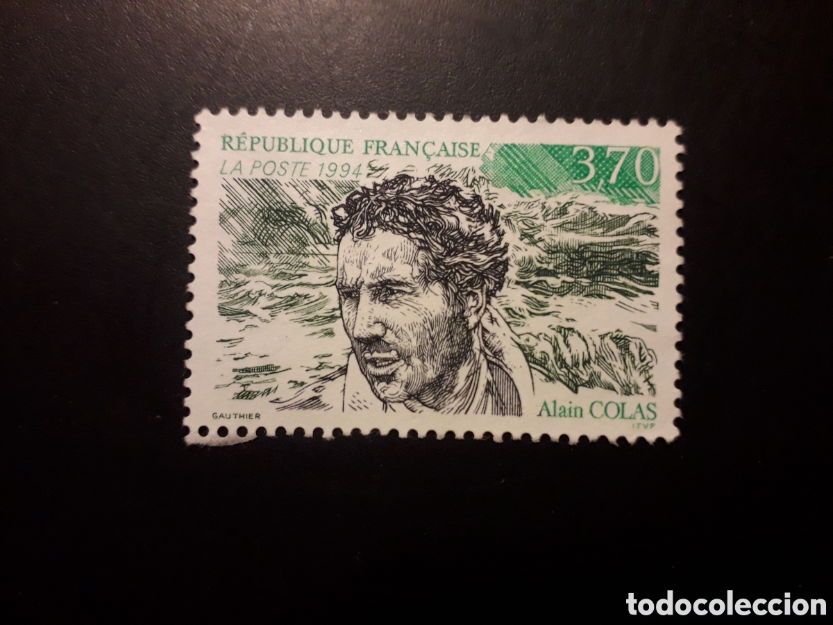 Sellos: FRANCIA YVERT 2913 SERIE COMPLETA USADA 1994 ALAIN COLAS, NAVEGANTE, MARINO PEDIDO M&Iacute;NIMO 3&euro;