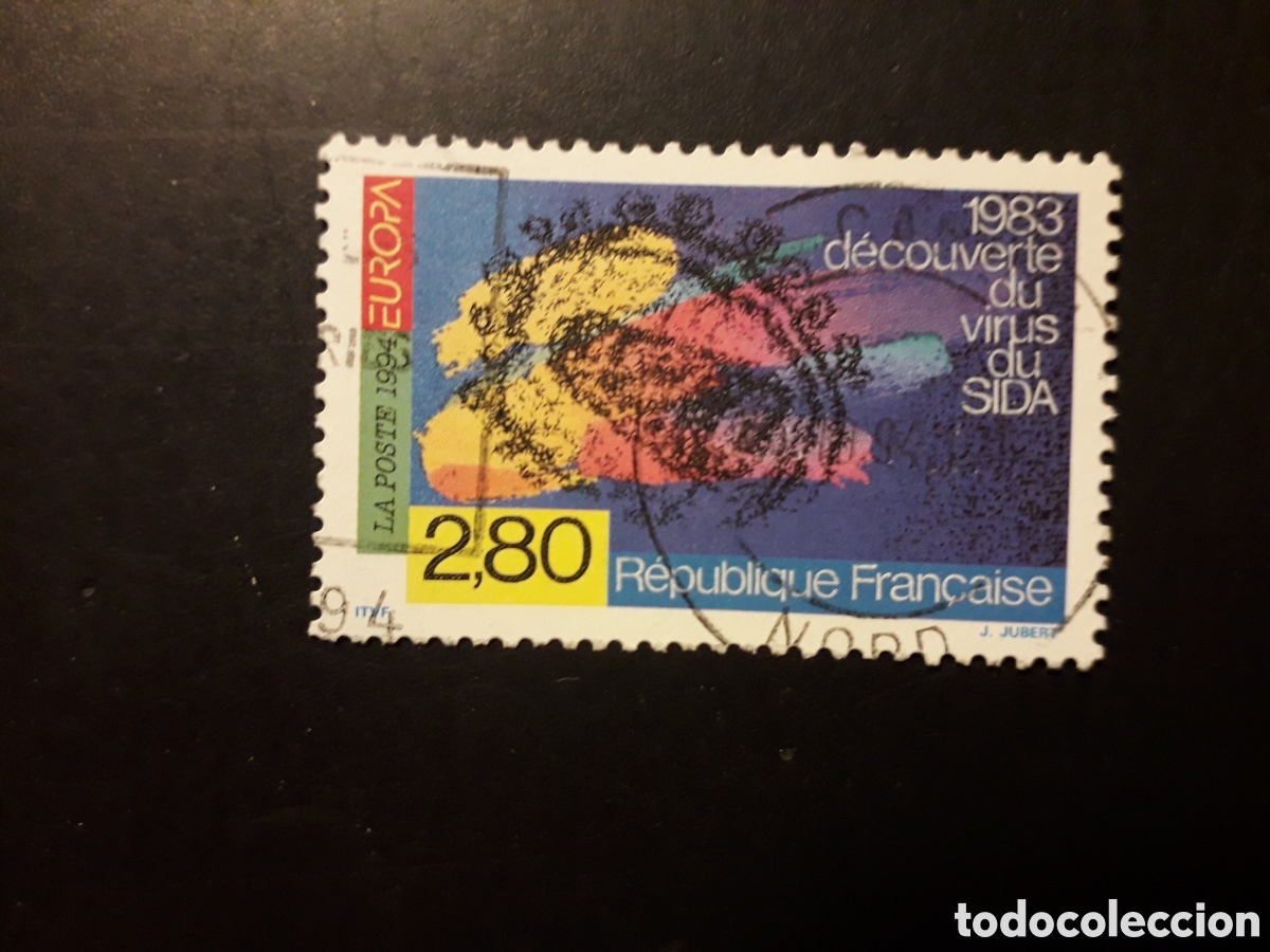 Sellos: FRANCIA YVERT 2878 SELLO SUELTO USADO 1994 EUROPA, VIRUS DEL SIDA, MEDICINA PEDIDO M&Iacute;NIMO 3&euro;