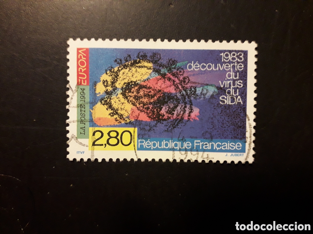 Sellos: FRANCIA YVERT 2878 SELLO SUELTO USADO 1994 EUROPA, VIRUS DEL SIDA, MEDICINA PEDIDO M&Iacute;NIMO 3&euro;