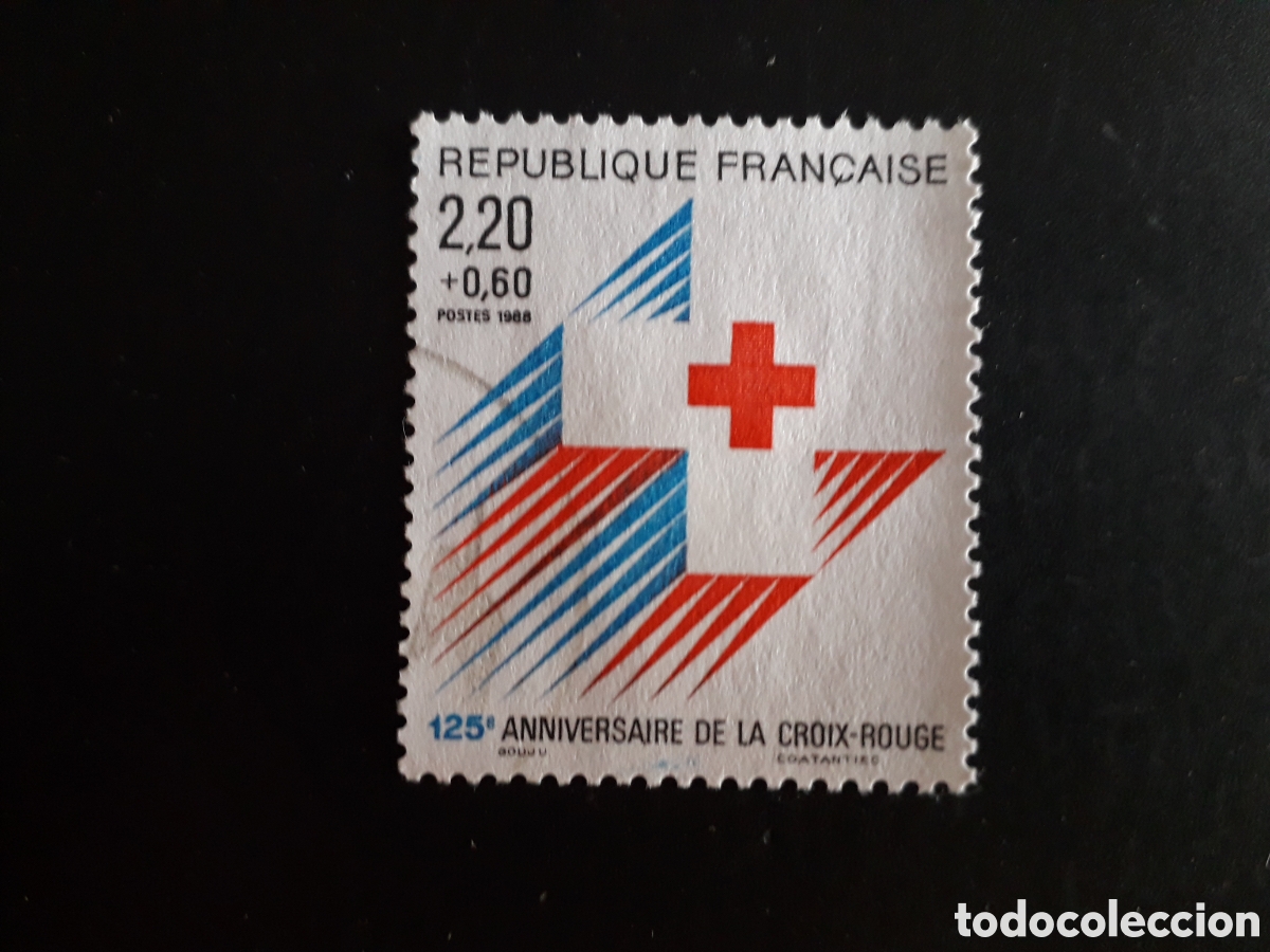 Sellos: FRANCIA YVERT 2555 SERIE COMPLETA USADA 1988 CRUZ ROJA 125 ANIVERSARIO PEDIDO M&Iacute;NIMO 3&euro;