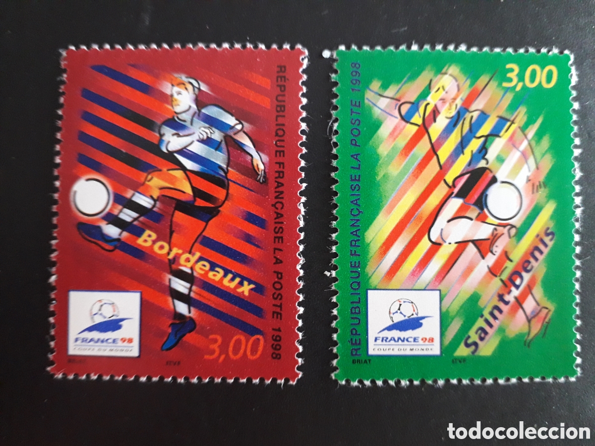 Sellos: FRANCIA YVERT 3130/1 SERIE COMPLETA NUEVA *** 1998 DEPORTES MUNDIAL F&Uacute;TBOL 98 PEDIDO M&Iacute;NIMO 3&euro;