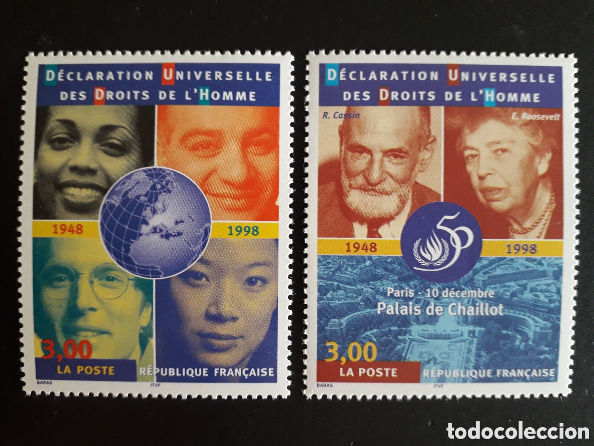Sellos: FRANCIA YVERT 3208/9 SERIE COMPLETA NUEVA *** 1998 DECLARACI&Oacute;N DERECHOS HUMANOS ONU PEDIDO M&Iacute;NIMO 3&euro;