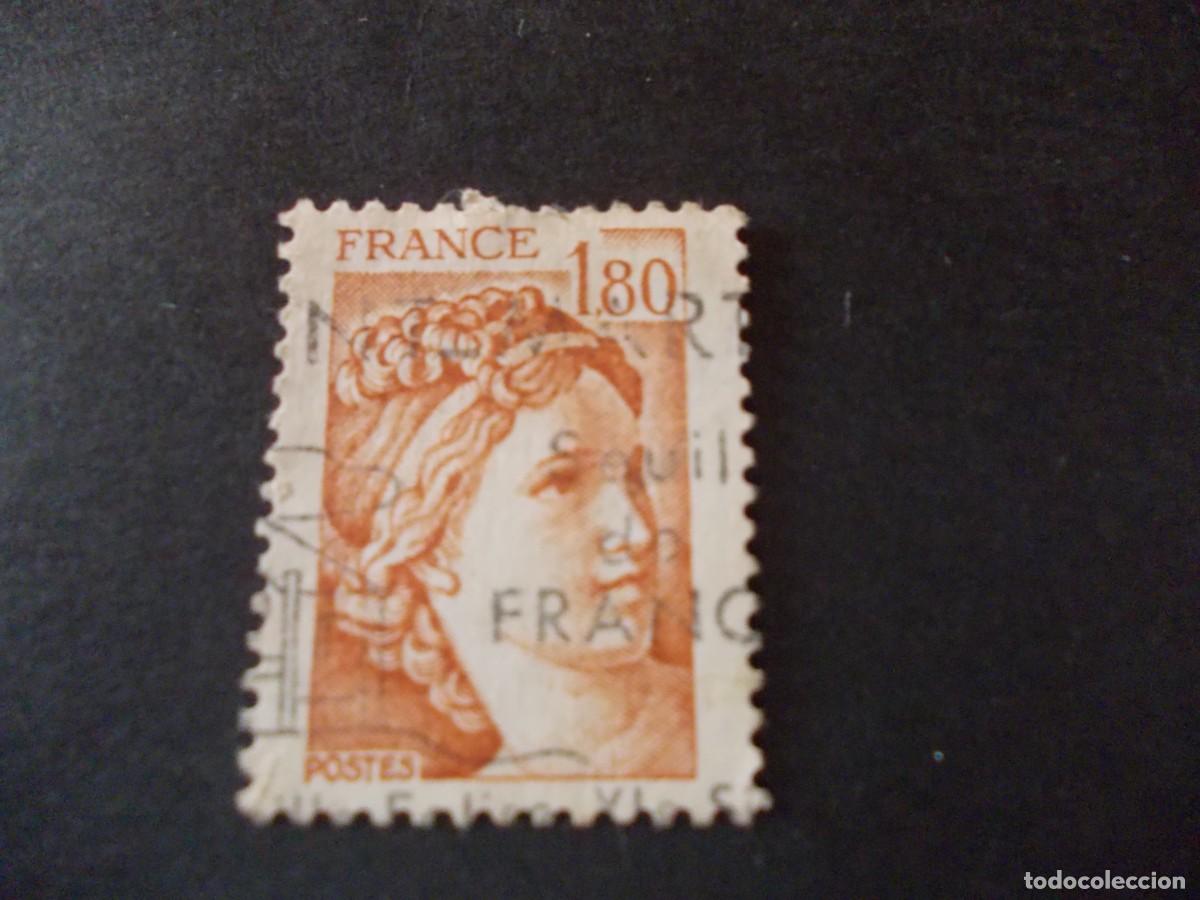 Sellos: Sello France 1,80 Sabine de Gabon naranja emisi&oacute;n cl&aacute;sica francesa republicana filatelia hist&oacute;rica