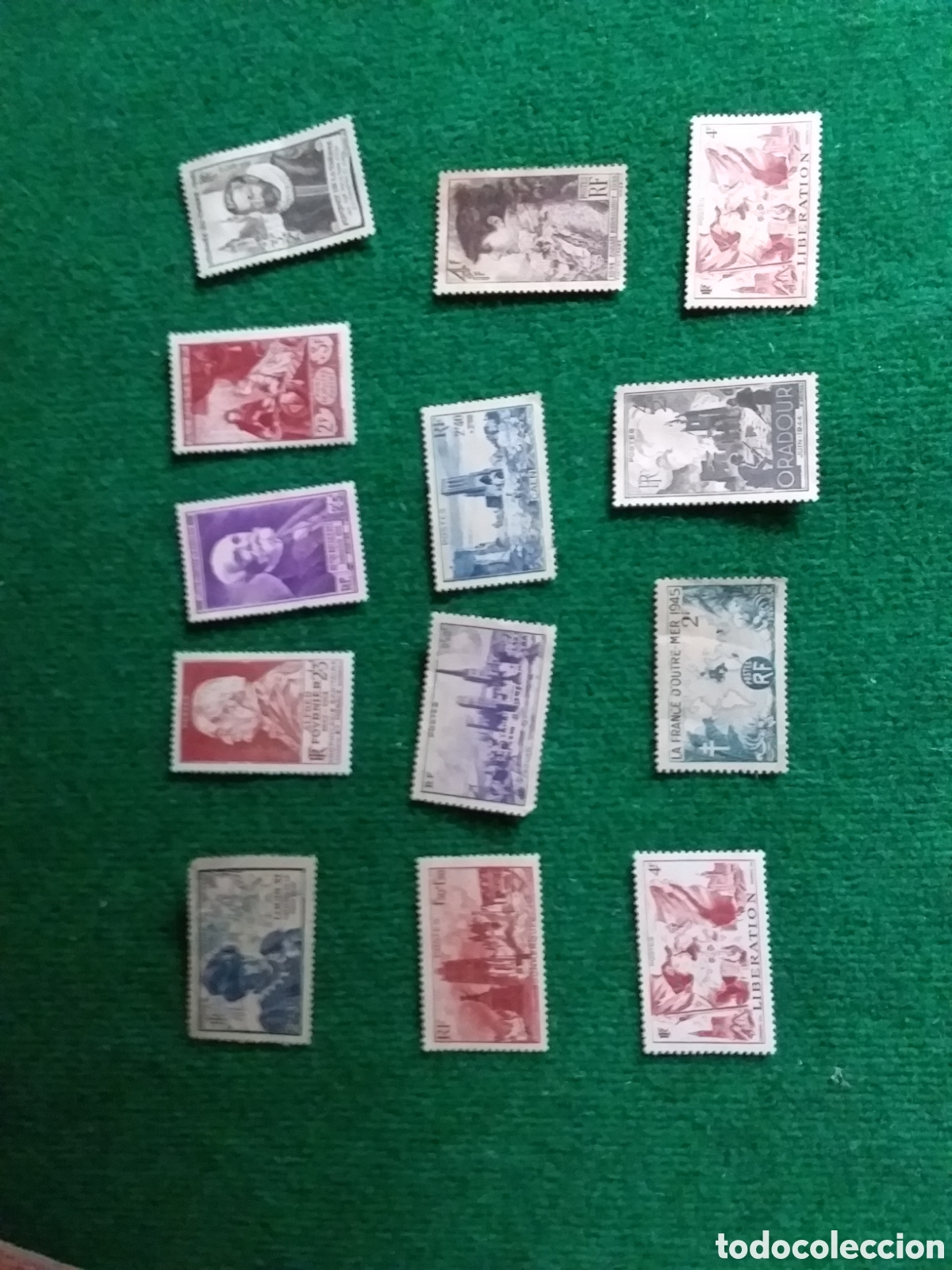 Timbres: 13 SELLOS NUEVOS Y USADOS A&Ntilde;O 1945/6