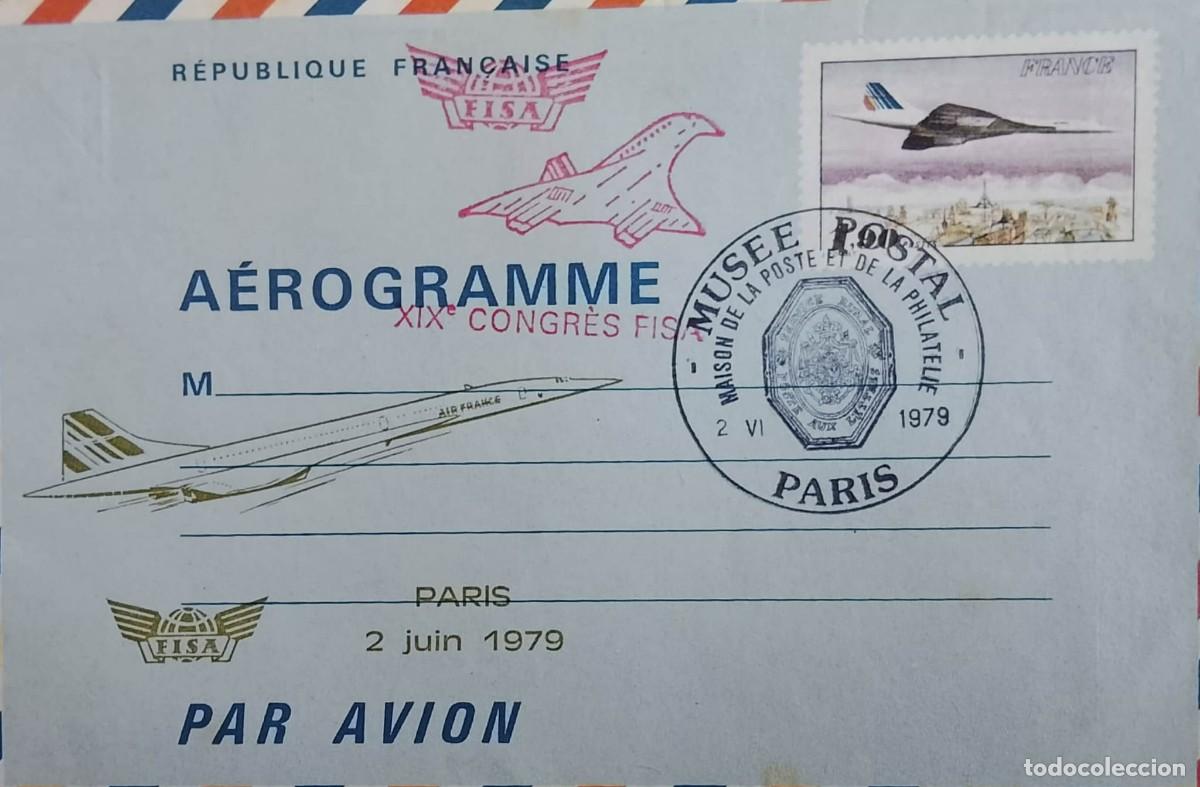 Sellos: TS) 1979 FRANCE, AEROGRAM,CONCORDE SUPERSONIC AIRCRAFT,VF.