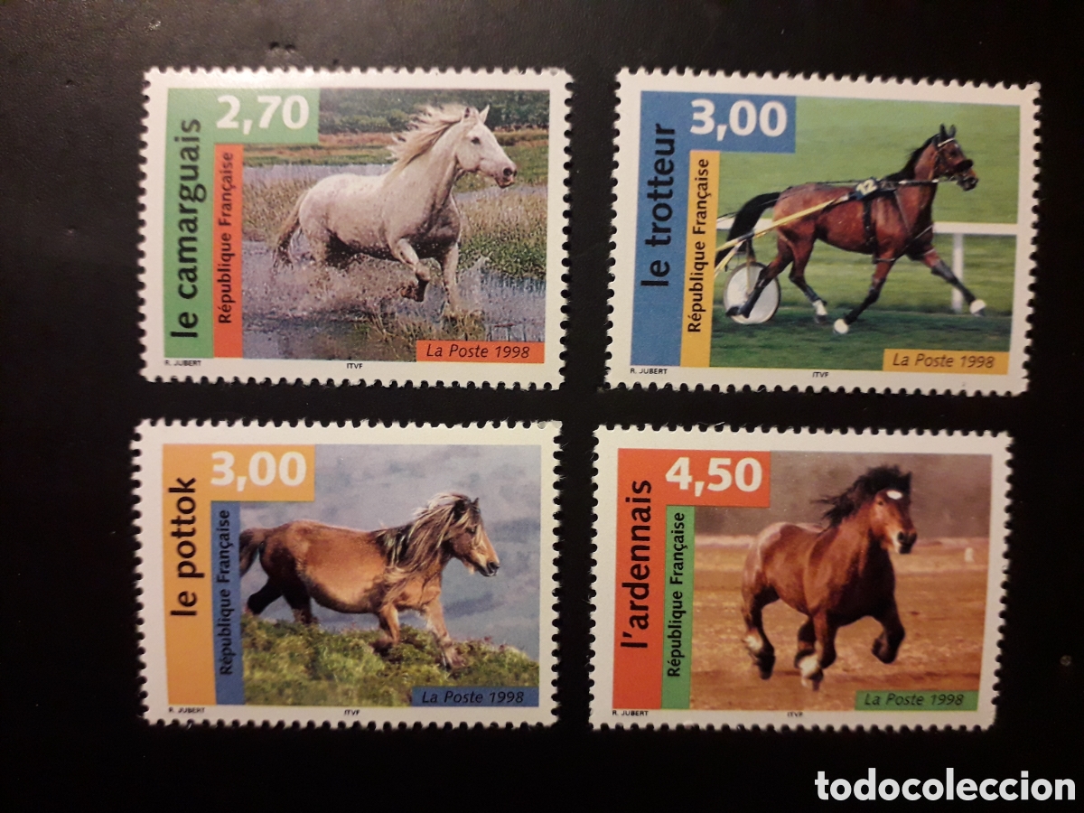 Sellos: FRANCIA YVERT 3182/5 SERIE COMPLETA NUEVA *** 1998 FAUNA, CABALLOS PEDIDO M&Iacute;NIMO 3&euro;