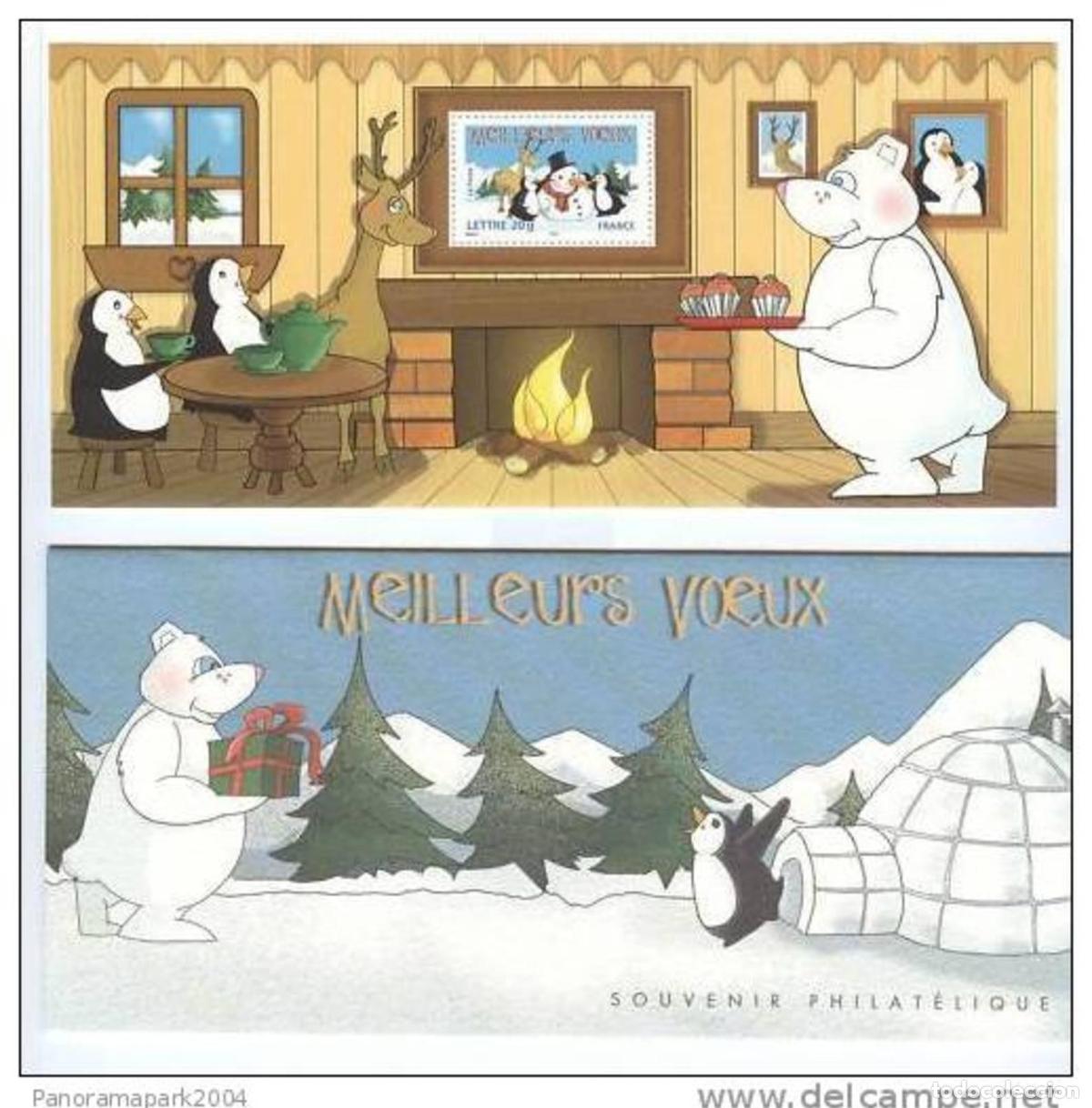 Sellos: Bloque de recuerdos n.&ordm; 5 Francia 2005 (BF 92) MEJORES DESEOS 2006 PENGUIN BEARS New