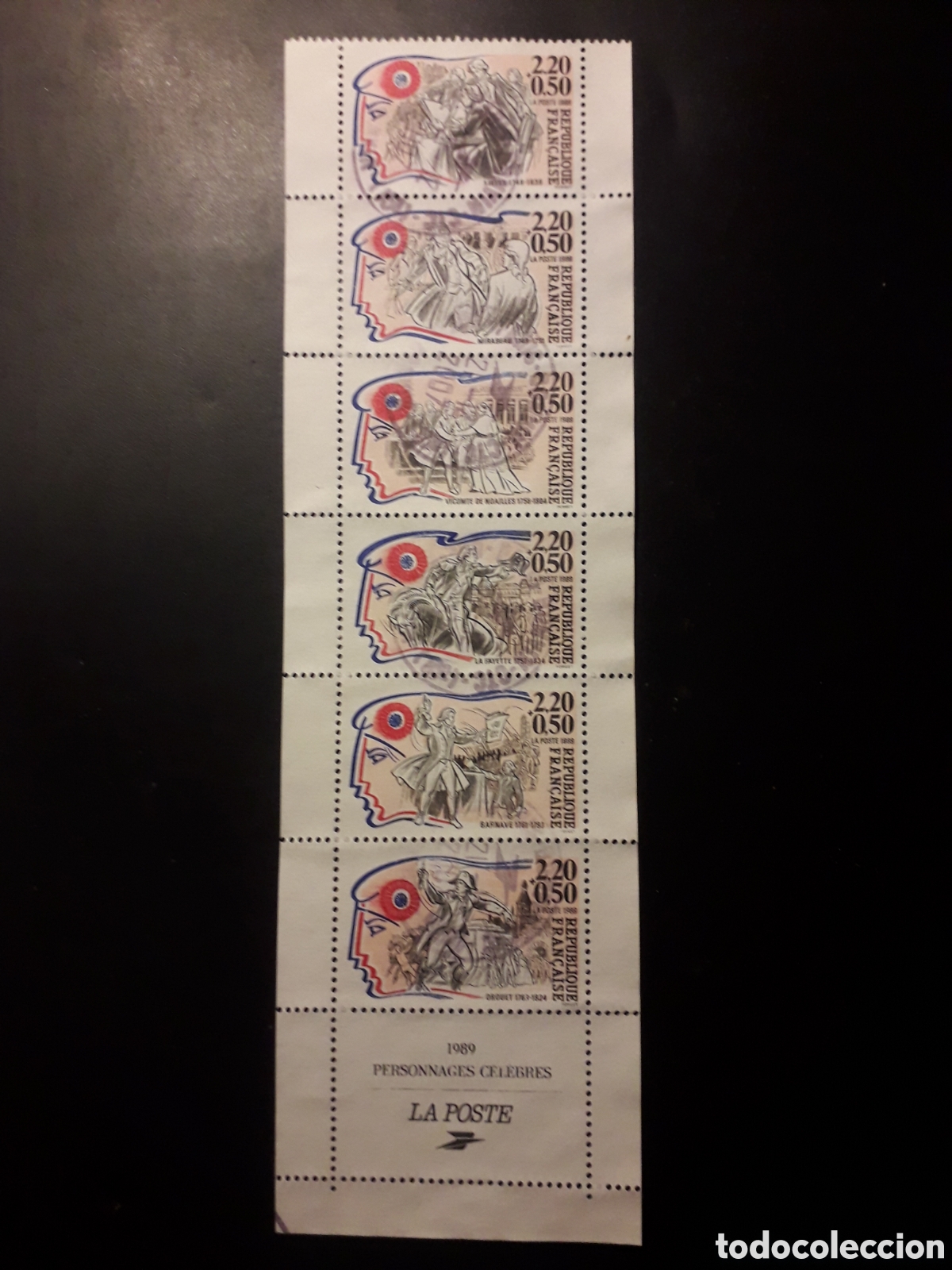 Sellos: FRANCIA YVERT BC 2570 SERIE CTA USADA 1989 REVOLUCI&Oacute;N FRANCESA, SE MANDA DOBLADO, PEDIDO M&Iacute;NIMO 3&euro;