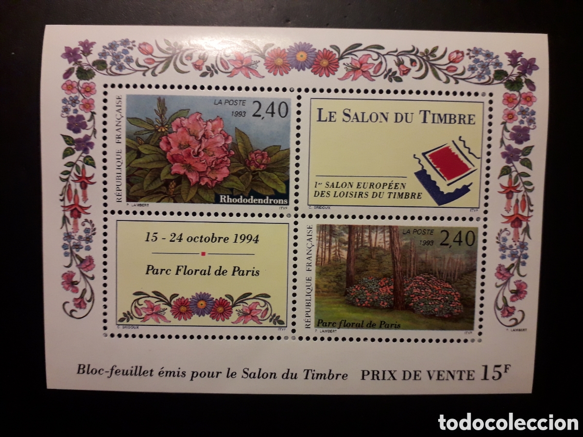 Sellos: FRANCIA YVERT HB 15 SERIE COMPLETA NUEVA *** 1993 FLORA, FLORES PEDIDO M&Iacute;NIMO 3&euro;