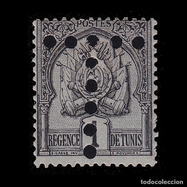Sellos: TUNISIA FRENCH PROTECTORATE. TAXE 1888-98.1c. MH YVERT 9 + GIFT