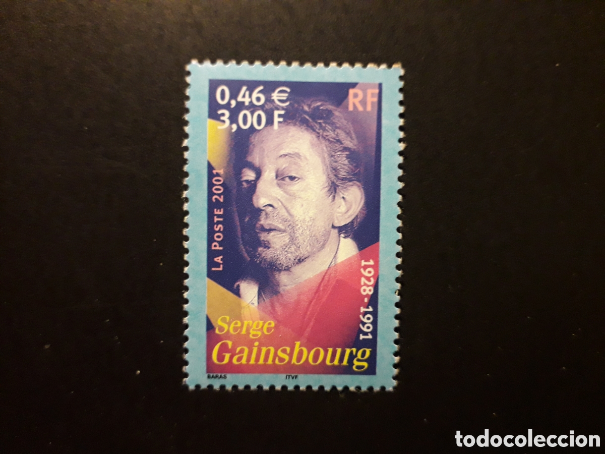 Sellos: FRANCIA YVERT 3393 SELLO SUELTO NUEVO *** 2001 S GAINSBOURG CANTANTES M&Uacute;SICA PEDIDO M&Iacute;NIMO 3&euro;