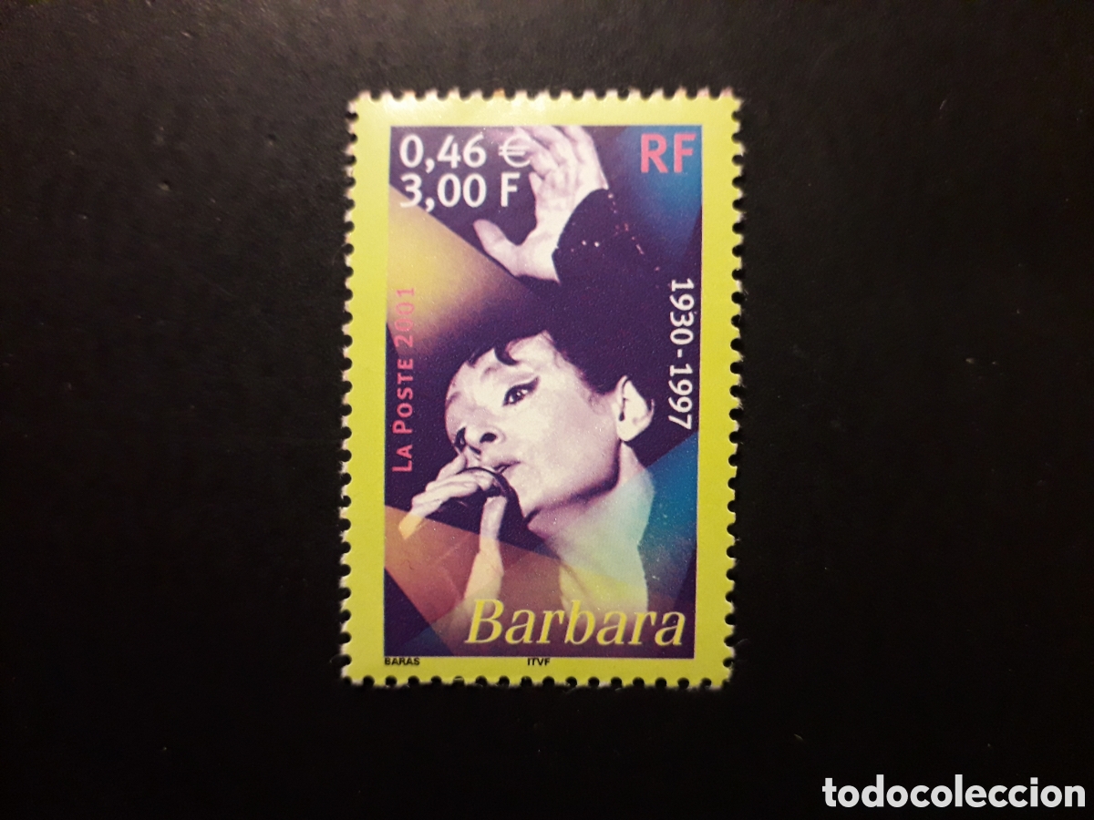 Sellos: FRANCIA YVERT 3396 SELLO SUELTO NUEVO *** 2001 BARBARA CANTANTES M&Uacute;SICA PEDIDO M&Iacute;NIMO 3&euro;