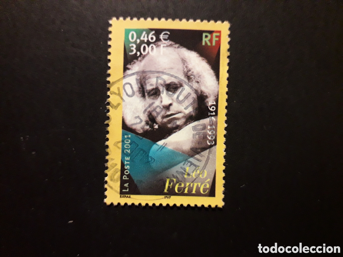 Sellos: FRANCIA YVERT 3392 SELLO SUELTO USADO 2001 L&Eacute;O FERR&Eacute; CANTANTES M&Uacute;SICA PEDIDO M&Iacute;NIMO 3&euro;