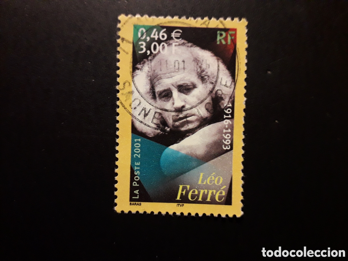 Sellos: FRANCIA YVERT 3392 SELLO SUELTO USADO 2001 L&Eacute;O FERR&Eacute; CANTANTES M&Uacute;SICA PEDIDO M&Iacute;NIMO 3&euro;