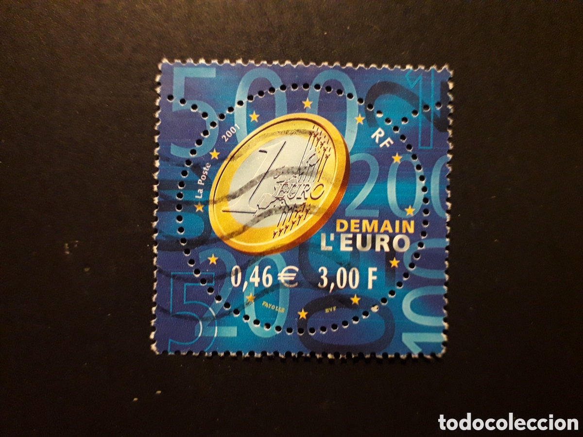 Sellos: FRANCIA YVERT 3402 SERIE COMPLETA USADA 2001 EURO, MONEDAS, NUMISM&Aacute;TICA M&Iacute;NIMO 3&euro;