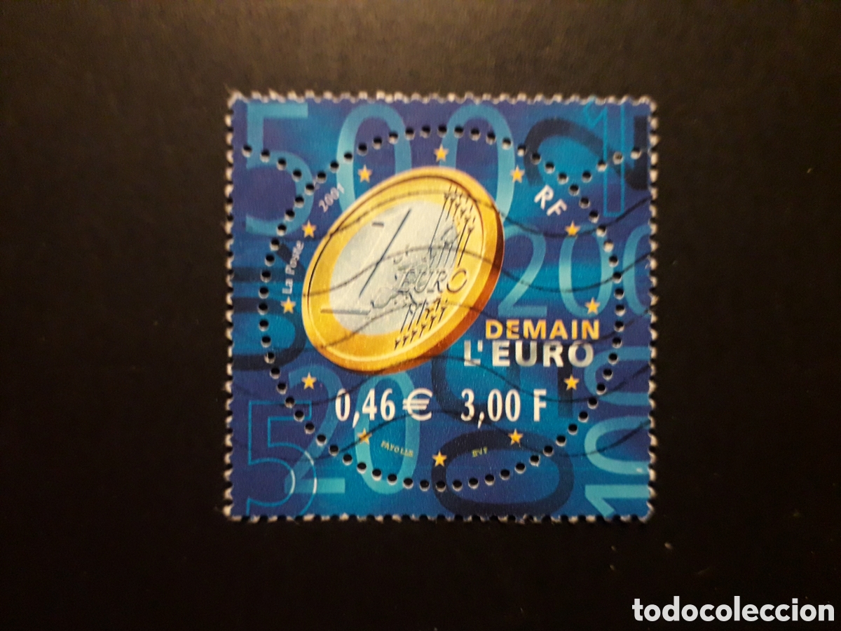 Sellos: FRANCIA YVERT 3402 SERIE COMPLETA USADA 2001 EURO, MONEDAS, NUMISM&Aacute;TICA M&Iacute;NIMO 3&euro;