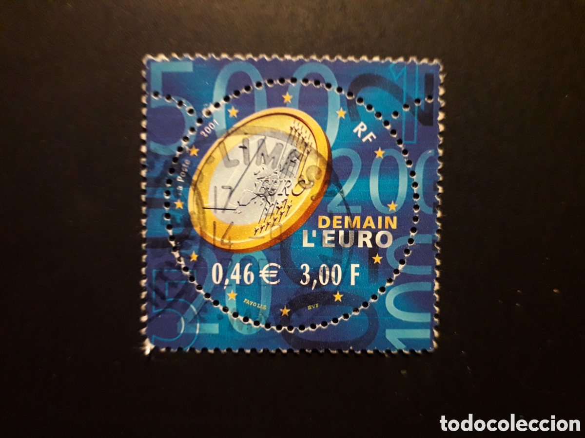 Sellos: FRANCIA YVERT 3402 SERIE COMPLETA USADA 2001 EURO, MONEDAS, NUMISM&Aacute;TICA M&Iacute;NIMO 3&euro;