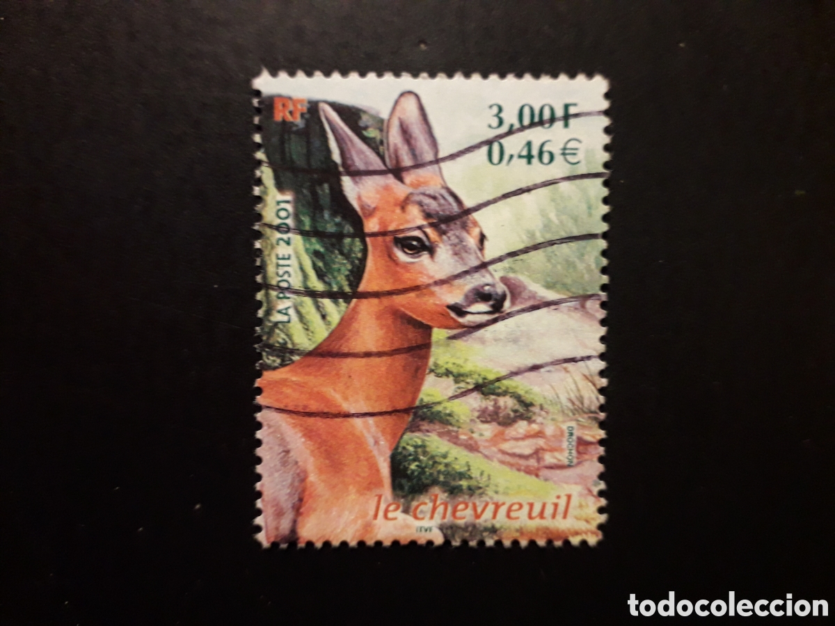 Sellos: FRANCIA YVERT 3382 SELLO SUELTO USADO 2001 FAUNA MAM&Iacute;FEROS CIERVO PEDIDO M&Iacute;NIMO 3&euro;