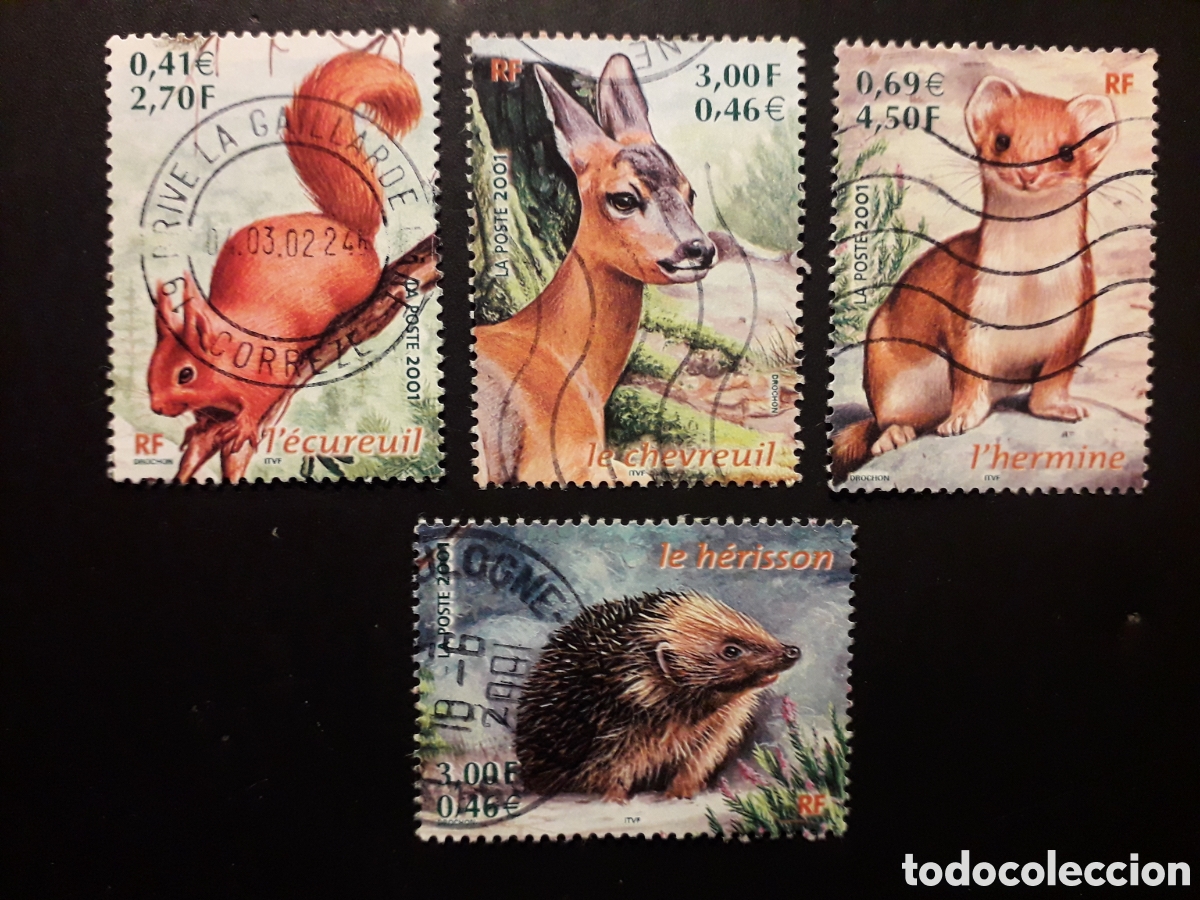 Sellos: FRANCIA YVERT 3381/4 SERIE COMPLETA USADA 2001 FAUNA MAM&Iacute;FEROS PEDIDO M&Iacute;NIMO 3&euro;