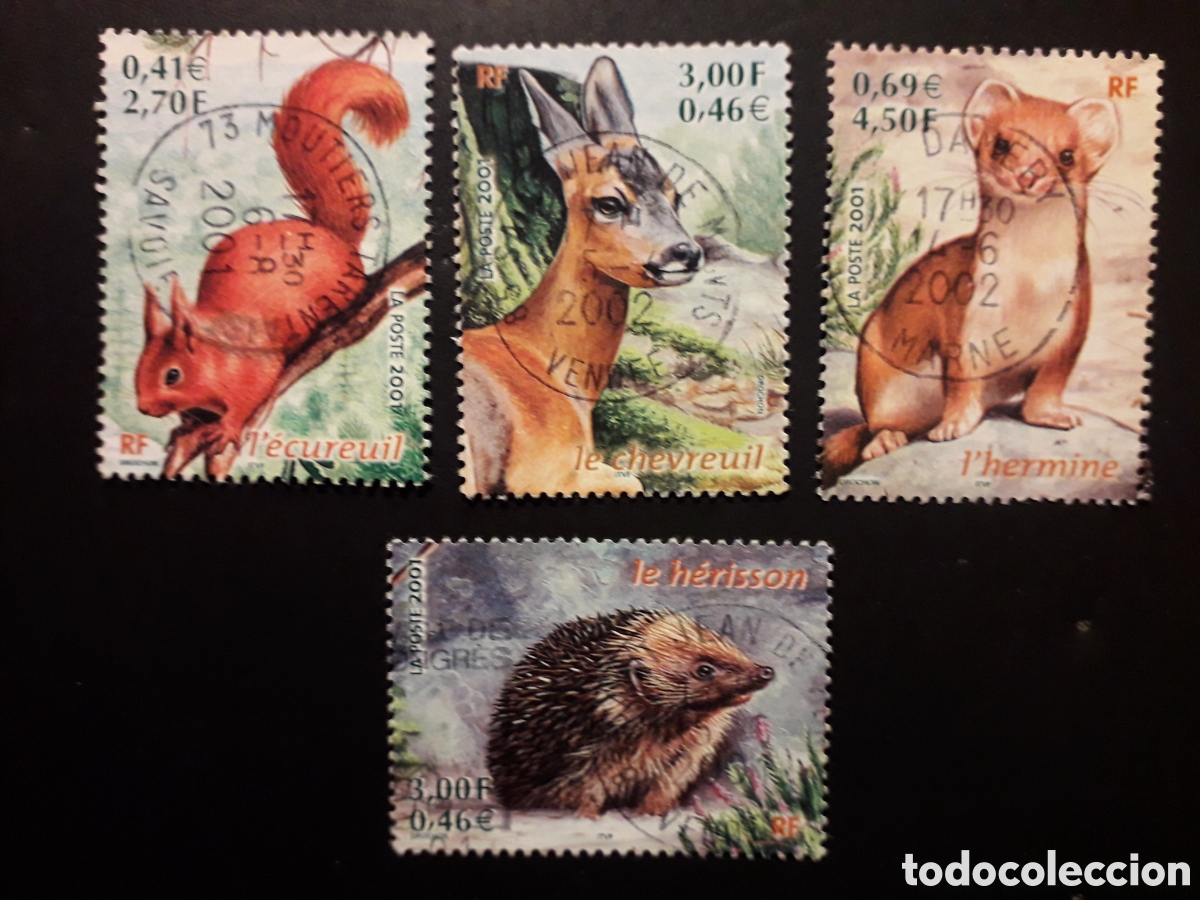 Sellos: FRANCIA YVERT 3381/4 SERIE COMPLETA USADA 2001 FAUNA MAM&Iacute;FEROS PEDIDO M&Iacute;NIMO 3&euro;