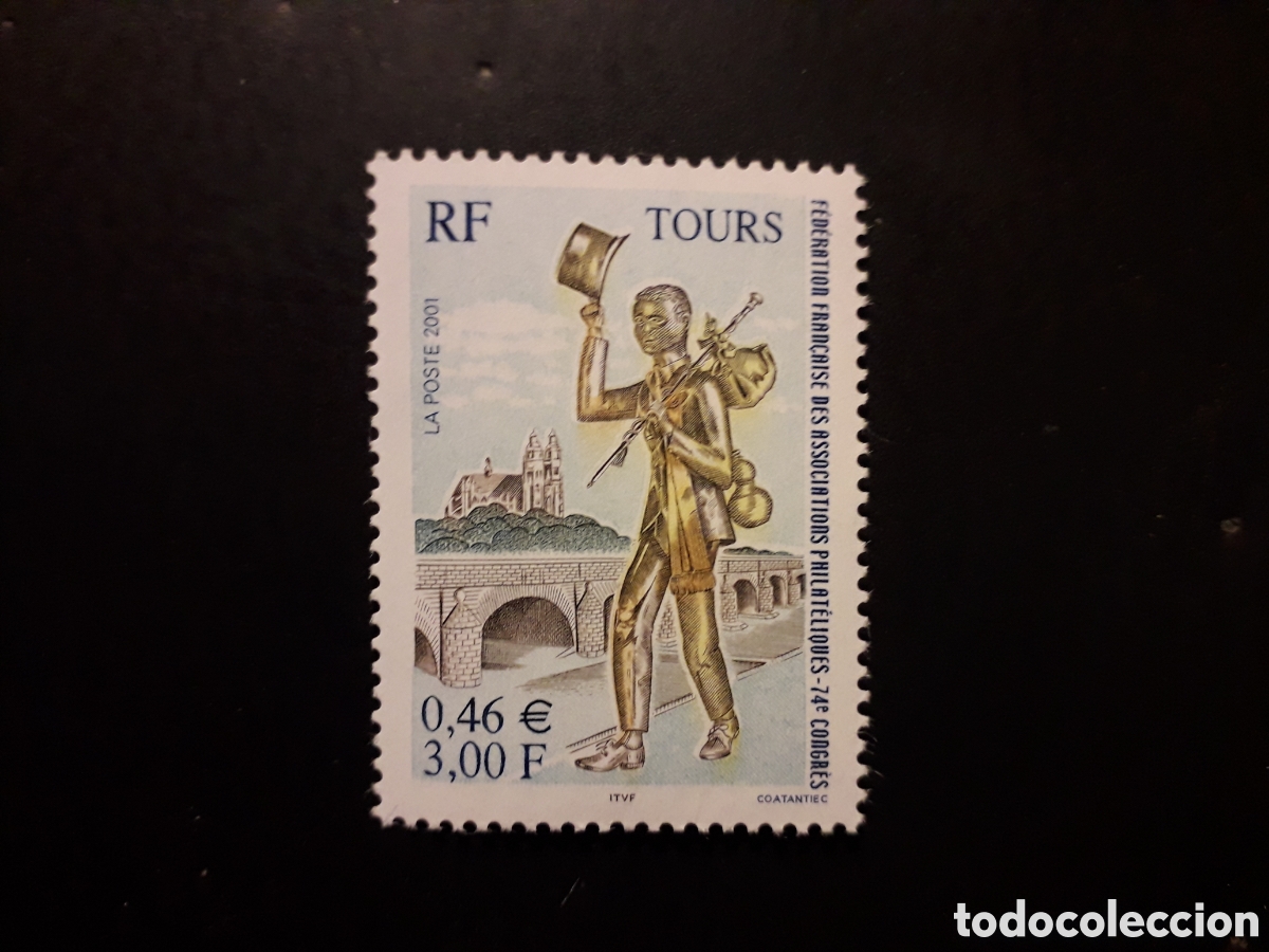 Sellos: FRANCIA YVERT 3397 SERIE COMPLETA NUEVA *** 2001 TOURS, ESTATUA, PUENTE PEDIDO M&Iacute;NIMO 3&euro;