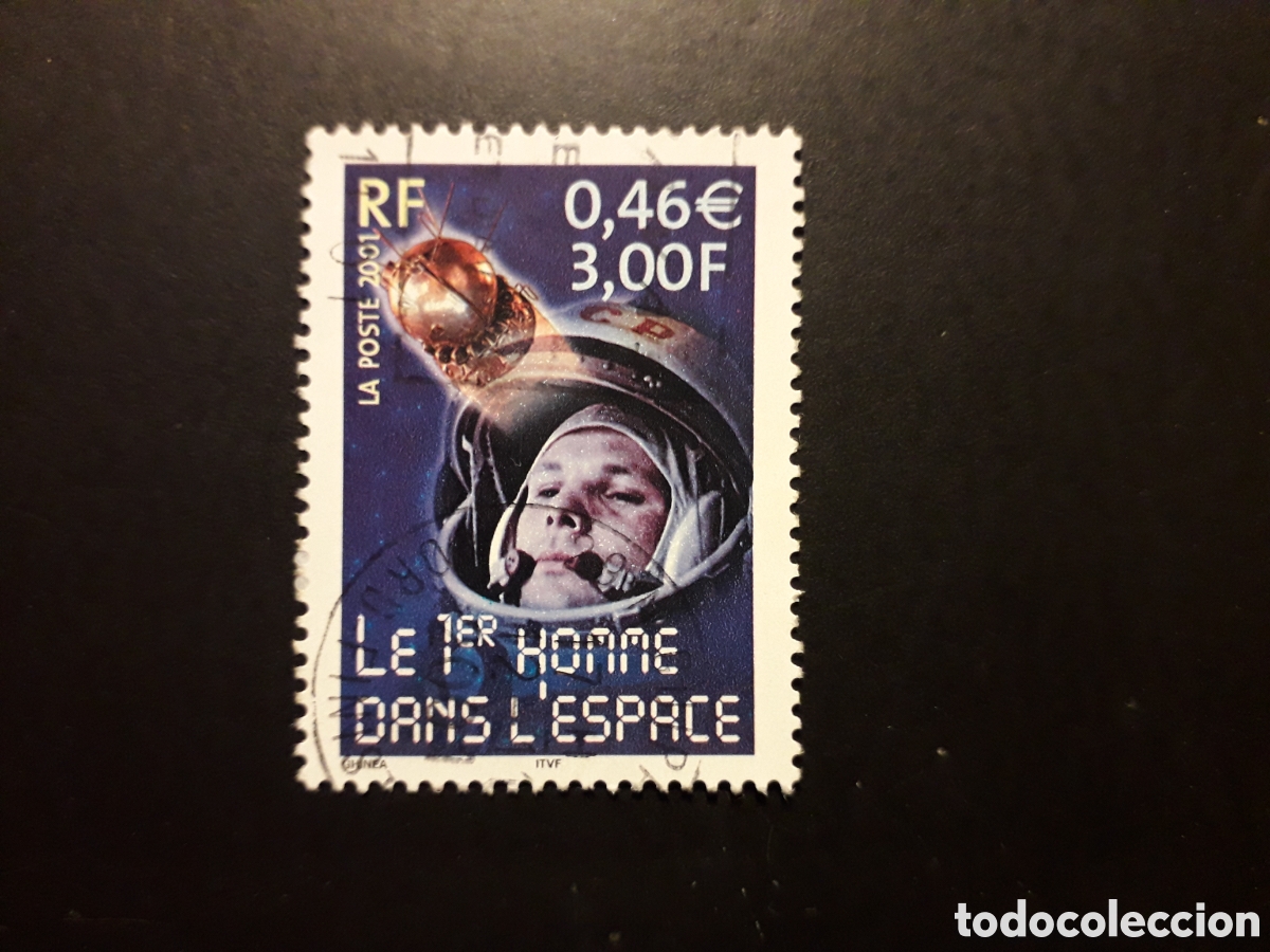 Sellos: FRANCIA YVERT 3425 SELLO SUELTO USADO 2001 PRIMER HOMBRE EN EL ESPACIO PEDIDO M&Iacute;NIMO 3&euro;