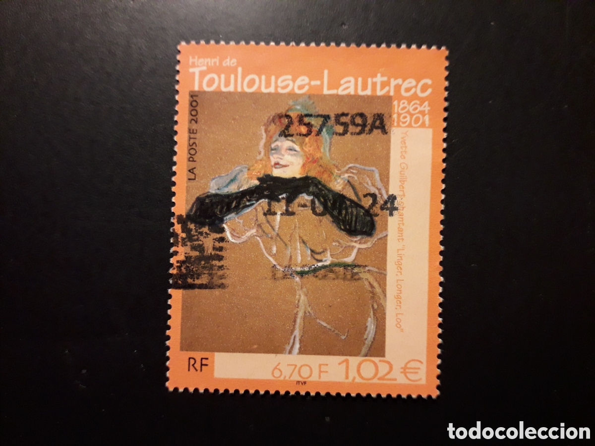 Sellos: FRANCIA YVERT 3421 SERIE COMPLETA USADA 2001 PINTURAS TOULOUSE-LAUTREC PEDIDO M&Iacute;NIMO 3&euro;