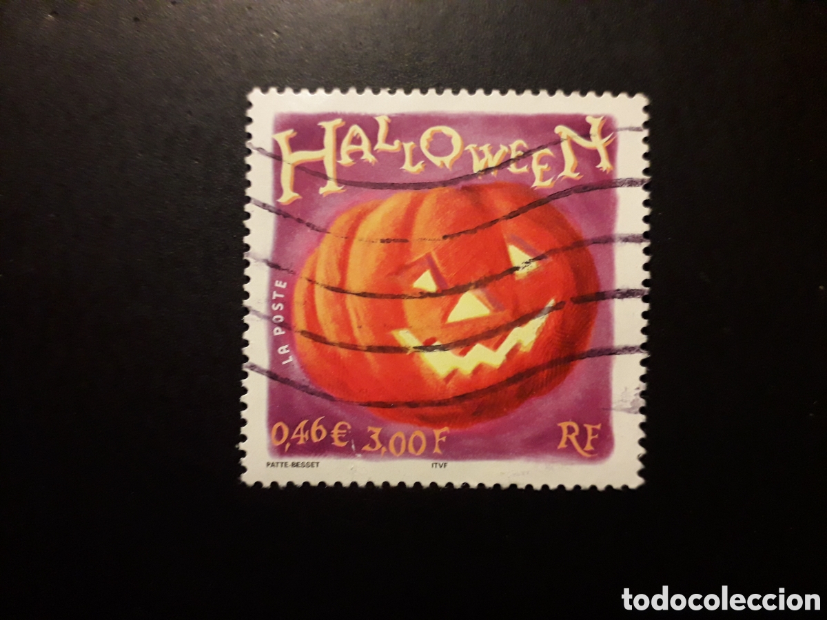 Sellos: FRANCIA YVERT 3428 SERIE COMPLETA USADA 2001 HALLOWEEN, CALABAZA, PEDIDO M&Iacute;NIMO 3&euro;