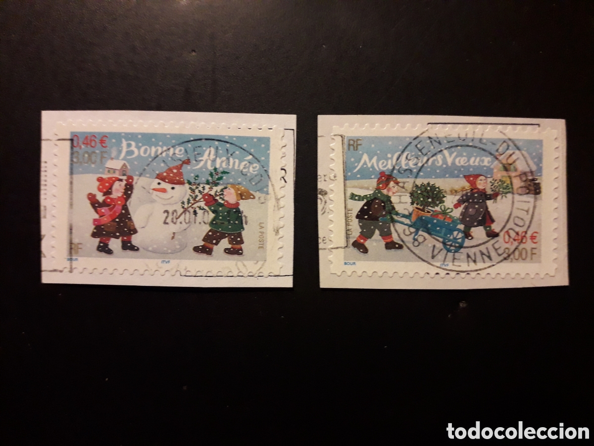 Sellos: FRANCIA YVERT 3439/40 SERIE COMPLETA USADA 2001 NAVIDAD PEDIDO M&Iacute;NIMO 3&euro;