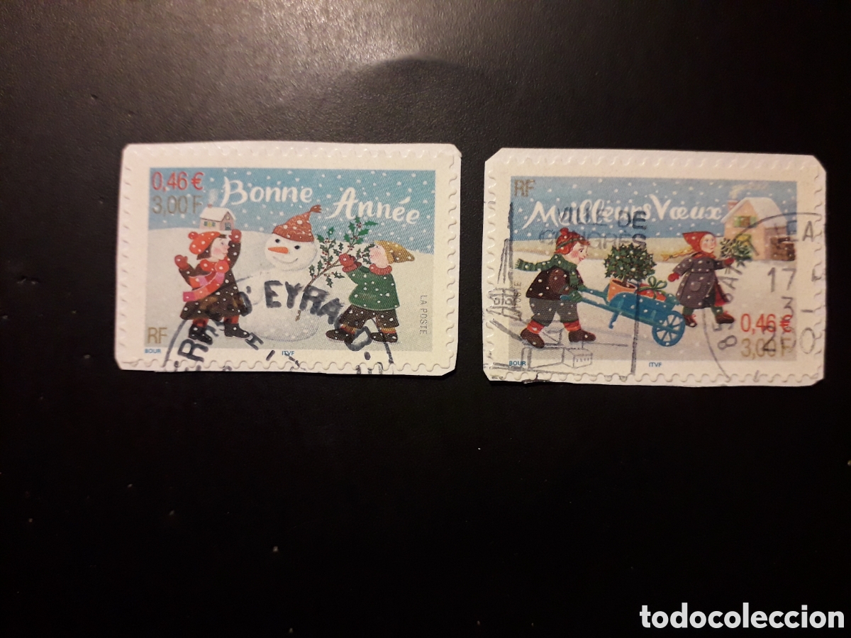 Sellos: FRANCIA YVERT 3439/40 SERIE COMPLETA USADA 2001 NAVIDAD PEDIDO M&Iacute;NIMO 3&euro;