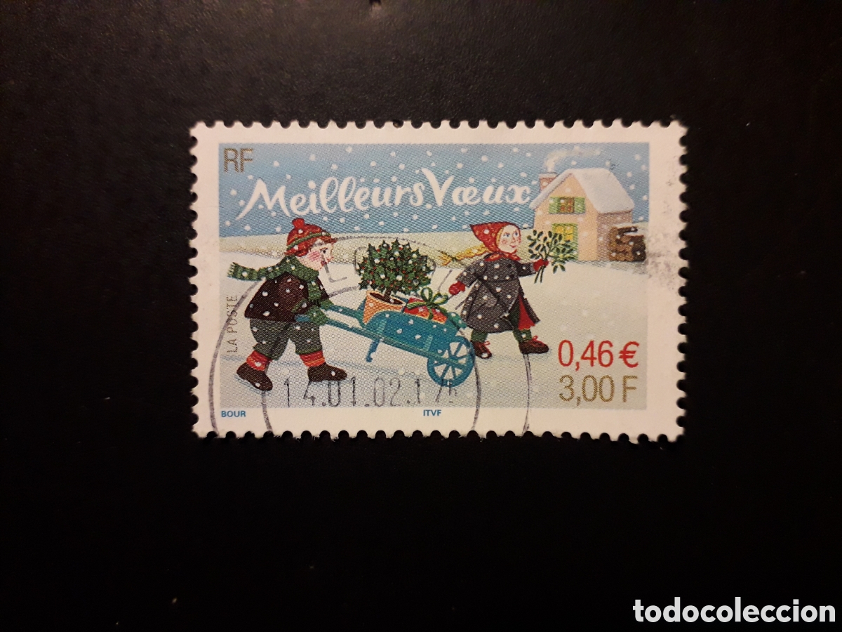 Sellos: FRANCIA YVERT 3438 SELLO SUELTO USADO 2001 NAVIDAD PEDIDO M&Iacute;NIMO 3&euro;