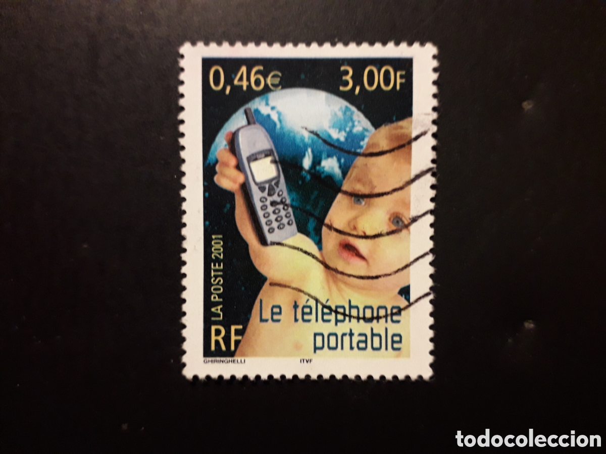 Sellos: FRANCIA YVERT 3374 SELLO SUELTO USADO 2001 TEL&Eacute;FONO M&Oacute;VIL PEDIDO M&Iacute;NIMO 3&euro;