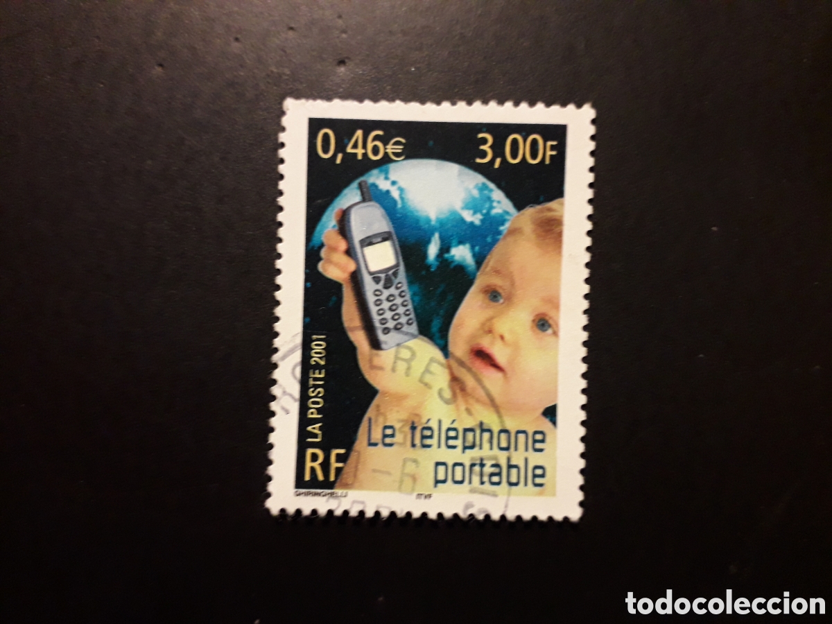 Sellos: FRANCIA YVERT 3374 SELLO SUELTO USADO 2001 TEL&Eacute;FONO M&Oacute;VIL PEDIDO M&Iacute;NIMO 3&euro;