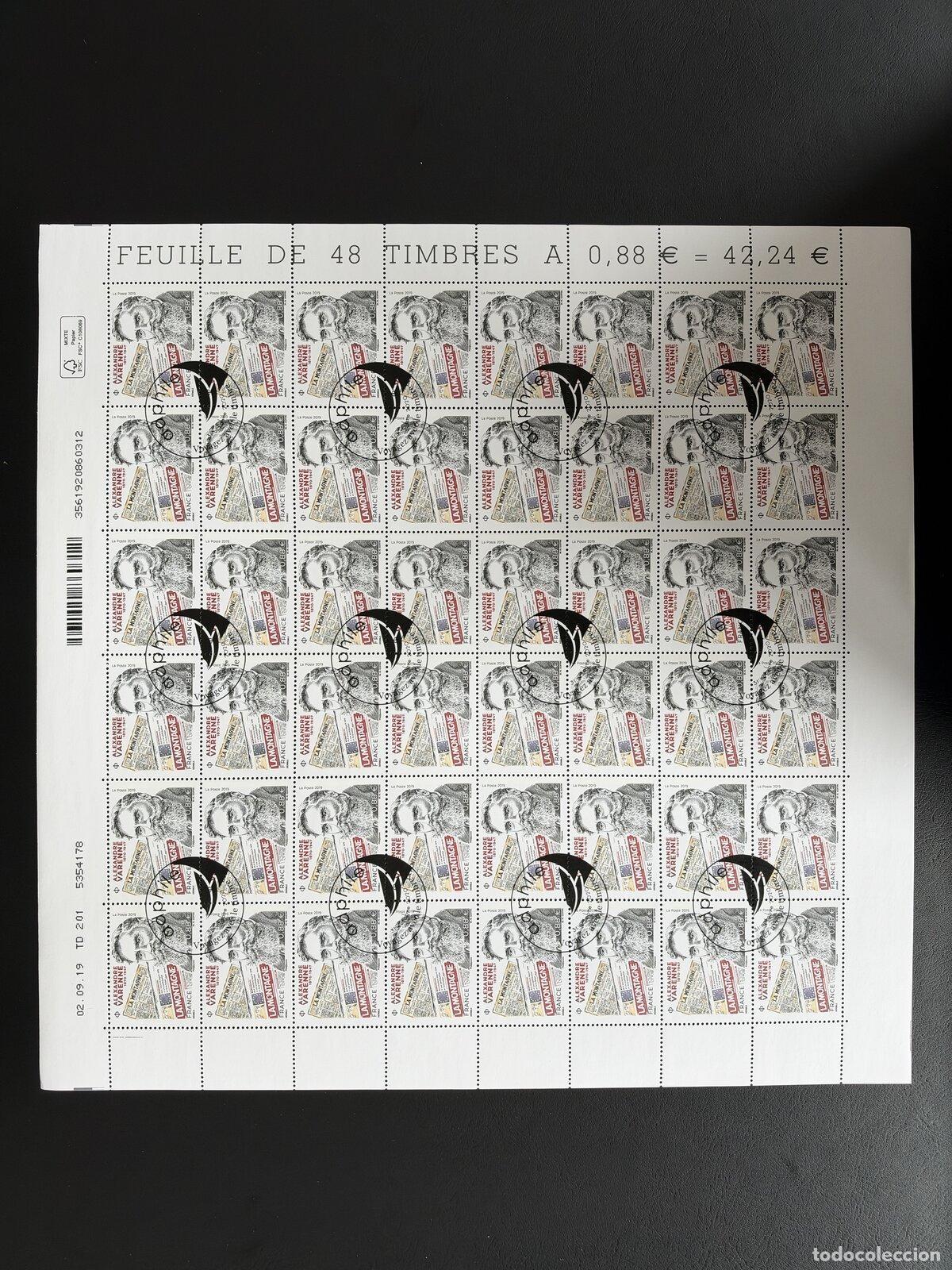 Sellos: Francia 2019 YT 5348 pliego matasello ADPHILE Alexandre Varenne La Montagne
