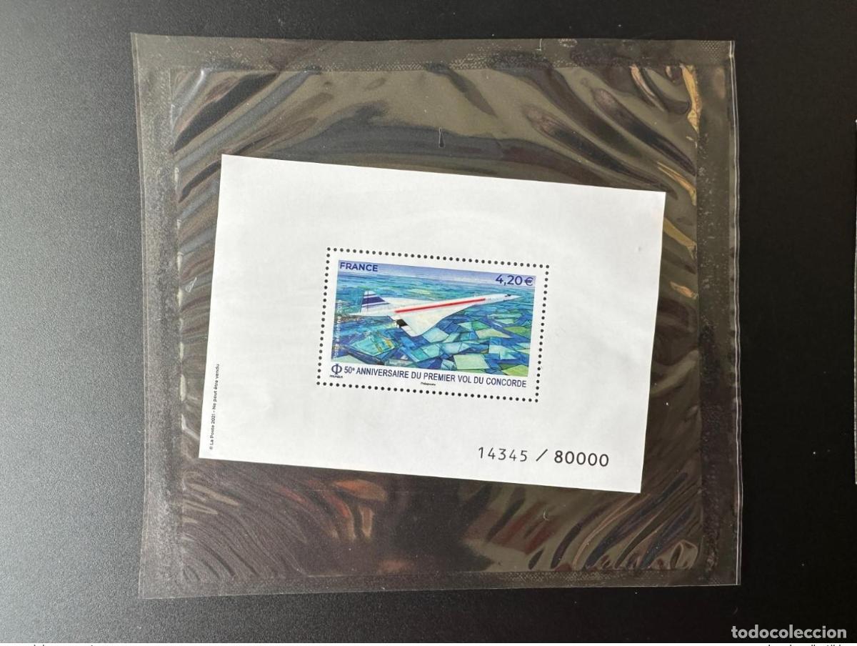 Timbres: Francia 2019/2021 Primer vuelo del Concorde Poste A&eacute;rienne Air Mail 80.000 numerados &iexcl;RARE!