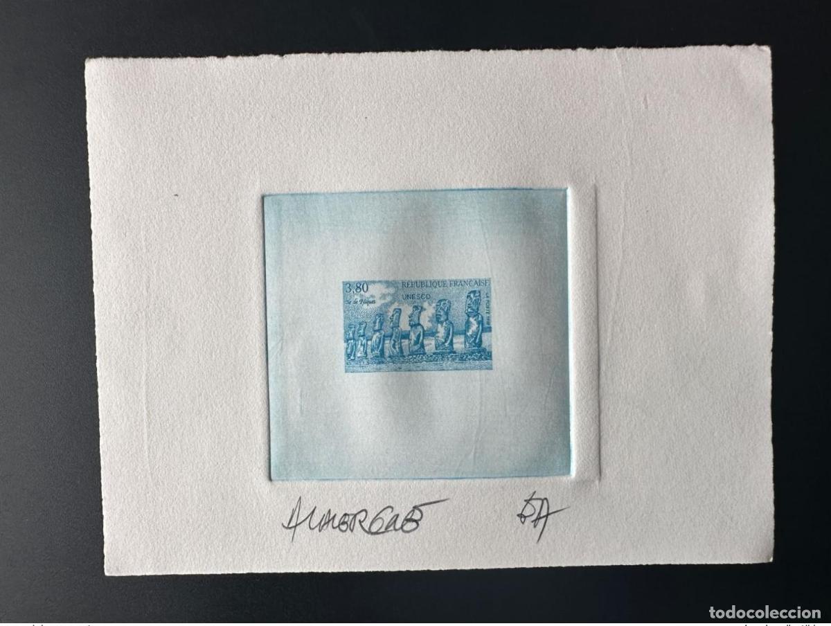 Stamps: Francia 1998 YT 119 Service Prueba art&iacute;stica ESTADO Patrimonio de la UNESCO Isla Pascua