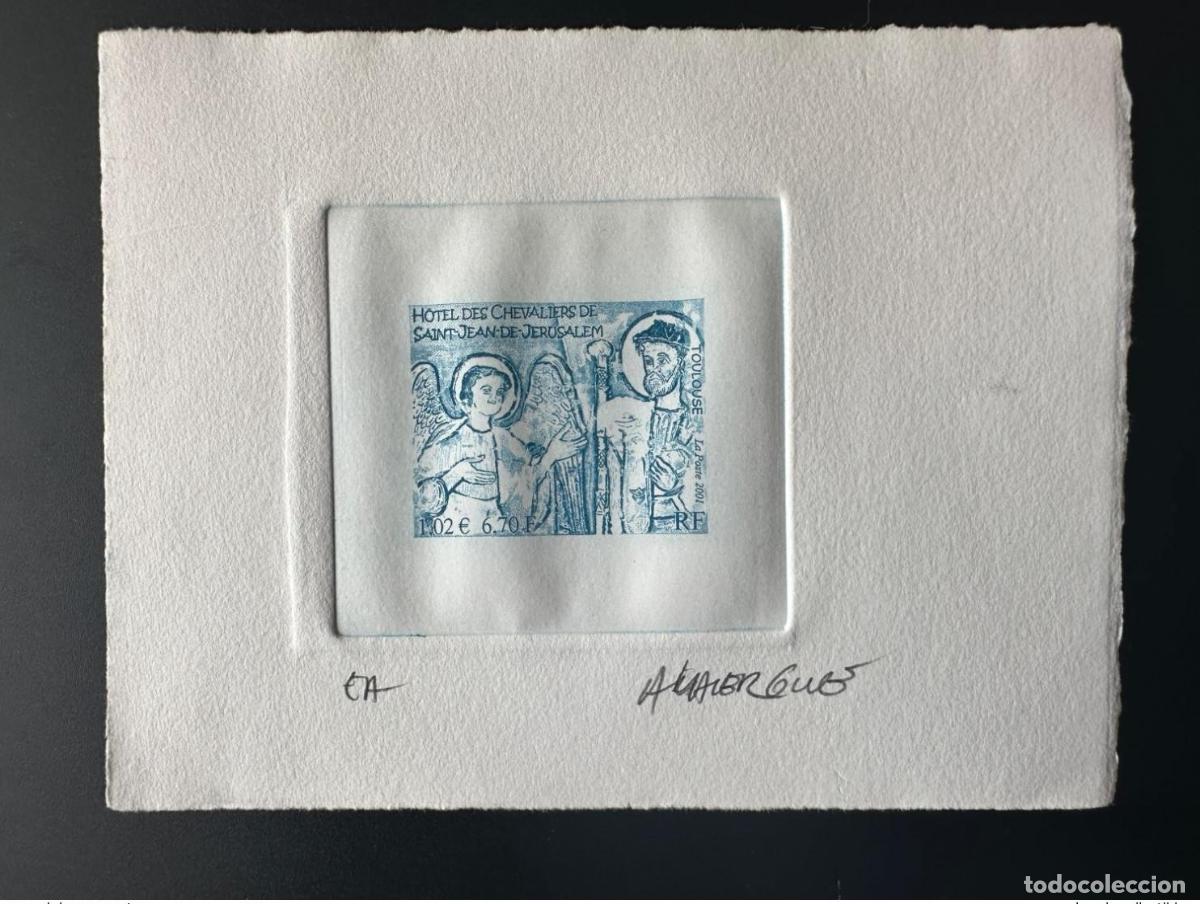 Stamps: Francia 2001 YT 3385 Prueba de artista STATE Hotel Chevaliers Jerusalem Toulouse