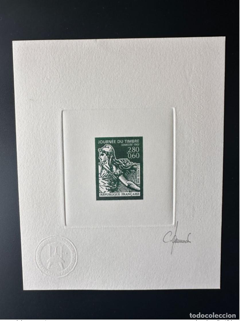 Stamps: Francia 1996 YT 2990 Sello de d&iacute;a a prueba artista para el la siembra roty vert