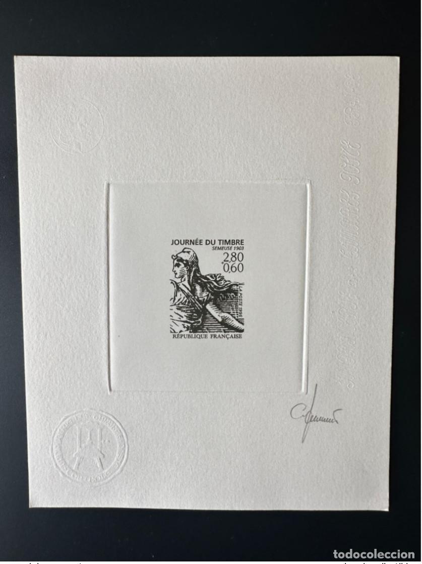Stamps: Francia 1996 YT 2990 Sello a prueba de artista del D&iacute;a la Estampilla 1903 Black Roty